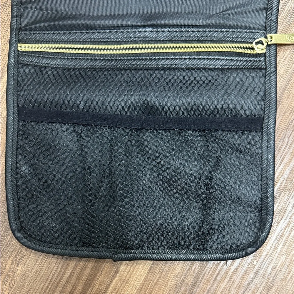 Kensie Red and Black Travel Makeup Plaid Bag